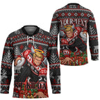 Personalized St Kilda Football Christmas Hockey Jersey Australian Football Mascot - Ugly Xmas Pattern Festive