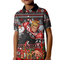 Personalized St Kilda Football Christmas Kid Polo Shirt Australian Football Mascot - Ugly Xmas Pattern Festive