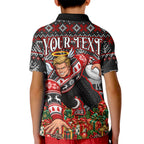 Personalized St Kilda Football Christmas Kid Polo Shirt Australian Football Mascot - Ugly Xmas Pattern Festive