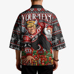 Personalized St Kilda Football Christmas Kimono Australian Football Mascot - Ugly Xmas Pattern Festive