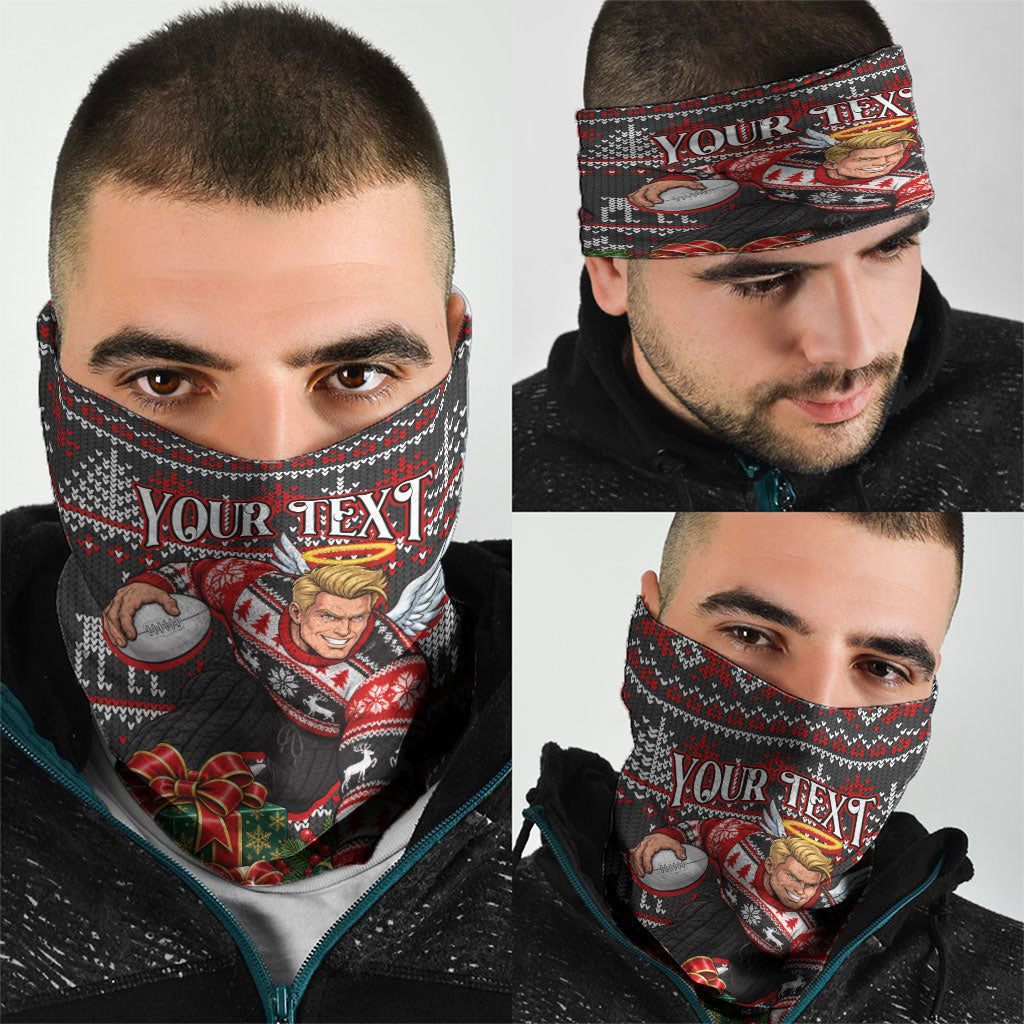 Personalized St Kilda Football Christmas Neck Gaiter Australian Football Mascot - Ugly Xmas Pattern Festive