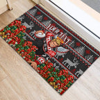 Personalized St Kilda Football Christmas Rubber Doormat Australian Football Mascot - Ugly Xmas Pattern Festive