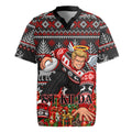 Personalized St Kilda Football Christmas Rugby Jersey Australian Football Mascot - Ugly Xmas Pattern Festive