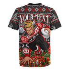 Personalized St Kilda Football Christmas Rugby Jersey Australian Football Mascot - Ugly Xmas Pattern Festive