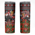 Personalized St Kilda Football Christmas Skinny Tumbler Australian Football Mascot - Ugly Xmas Pattern Festive
