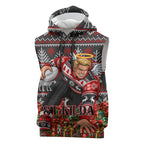 Personalized St Kilda Football Christmas Sleeveless Hoodie Australian Football Mascot - Ugly Xmas Pattern Festive