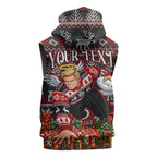 Personalized St Kilda Football Christmas Sleeveless Hoodie Australian Football Mascot - Ugly Xmas Pattern Festive