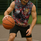 Personalized St Kilda Football Christmas Sleeveless Hoodie Australian Football Mascot - Ugly Xmas Pattern Festive