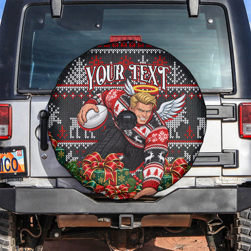 Personalized St Kilda Football Christmas Spare Tire Cover Australian Football Mascot - Ugly Xmas Pattern Festive