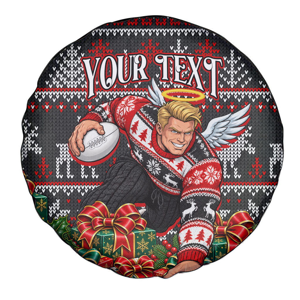 Personalized St Kilda Football Christmas Spare Tire Cover Australian Football Mascot - Ugly Xmas Pattern Festive