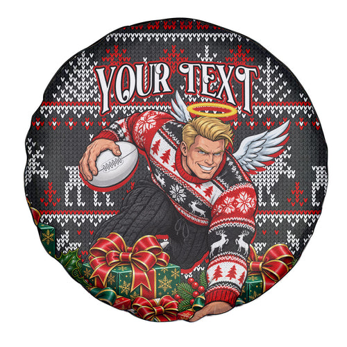 Personalized St Kilda Football Christmas Spare Tire Cover Australian Football Mascot - Ugly Xmas Pattern Festive
