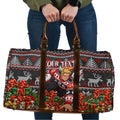 Personalized St Kilda Football Christmas Travel Bag Australian Football Mascot - Ugly Xmas Pattern Festive
