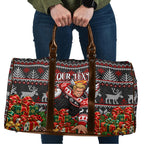 Personalized St Kilda Football Christmas Travel Bag Australian Football Mascot - Ugly Xmas Pattern Festive