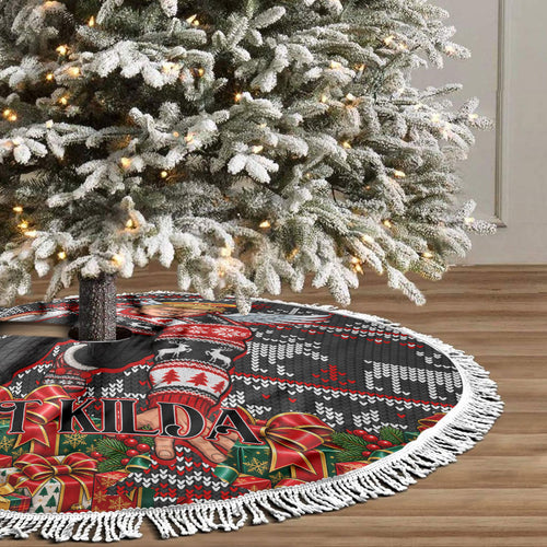 St Kilda Football Christmas Tree Skirt Australian Football Mascot - Ugly Xmas Pattern Festive