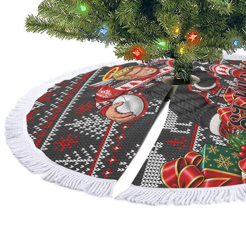St Kilda Football Christmas Tree Skirt Australian Football Mascot - Ugly Xmas Pattern Festive