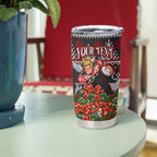 Personalized St Kilda Football Christmas Tumbler Cup Australian Football Mascot - Ugly Xmas Pattern Festive