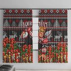 Personalized St Kilda Football Christmas Window Curtain Australian Football Mascot - Ugly Xmas Pattern Festive