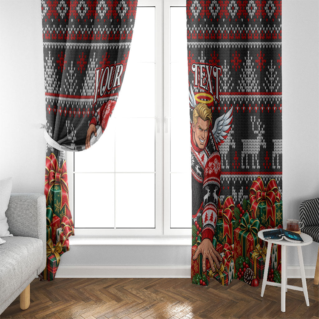 Personalized St Kilda Football Christmas Window Curtain Australian Football Mascot - Ugly Xmas Pattern Festive