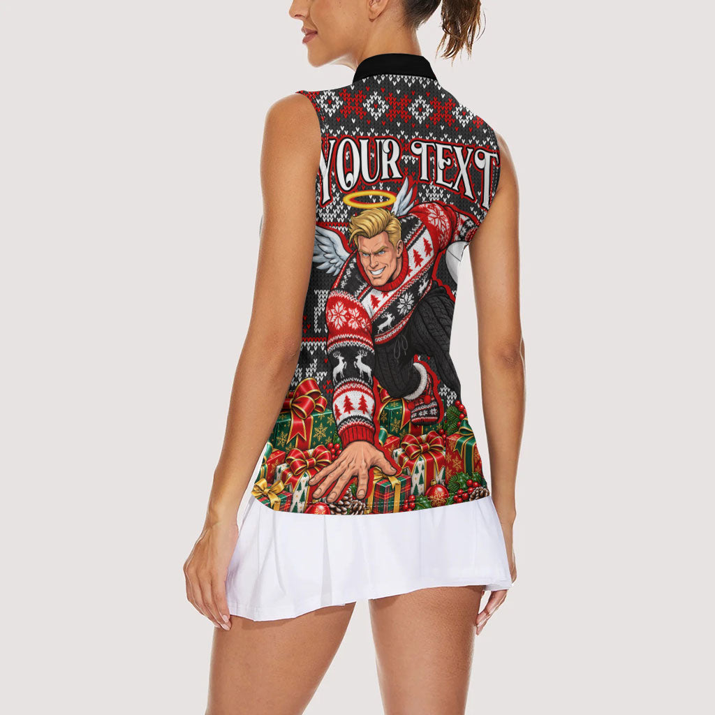 Personalized St Kilda Football Christmas Women Sleeveless Polo Shirt Australian Football Mascot - Ugly Xmas Pattern Festive