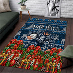 Personalized Carlton Blues Football Christmas Area Rug Australian Football Mascot - Ugly Xmas Pattern Festive