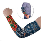 Personalized Carlton Blues Football Christmas Arm Sleeves Australian Football Mascot - Ugly Xmas Pattern Festive