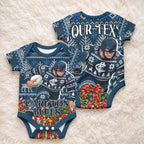 Personalized Carlton Blues Football Christmas Baby Onesie Australian Football Mascot - Ugly Xmas Pattern Festive