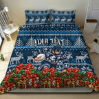 Personalized Carlton Blues Football Christmas Bedding Set Australian Football Mascot - Ugly Xmas Pattern Festive
