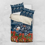 Personalized Carlton Blues Football Christmas Bedding Set Australian Football Mascot - Ugly Xmas Pattern Festive