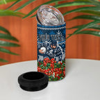 Personalized Carlton Blues Football Christmas 4 in 1 Can Cooler Tumbler Australian Football Mascot - Ugly Xmas Pattern Festive