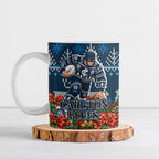 Personalized Carlton Blues Football Christmas Ceramic Mug Australian Football Mascot - Ugly Xmas Pattern Festive
