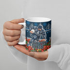 Personalized Carlton Blues Football Christmas Ceramic Mug Australian Football Mascot - Ugly Xmas Pattern Festive