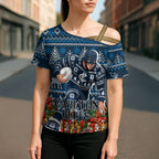 Personalized Carlton Blues Football Christmas Cross Shoulder Shirt Australian Football Mascot - Ugly Xmas Pattern Festive