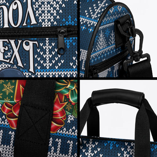 Personalized Carlton Blues Football Christmas Duffle Bag Australian Football Mascot - Ugly Xmas Pattern Festive