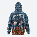 Personalized Carlton Blues Football Christmas Hoodie Australian Football Mascot - Ugly Xmas Pattern Festive