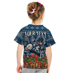 Personalized Carlton Blues Football Christmas Kid T Shirt Australian Football Mascot - Ugly Xmas Pattern Festive