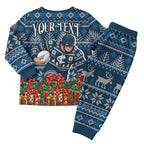 Personalized Carlton Blues Football Christmas Pajama Set Australian Football Mascot - Ugly Xmas Pattern Festive