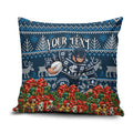 Personalized Carlton Blues Football Christmas Pillow Cover Australian Football Mascot - Ugly Xmas Pattern Festive
