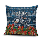 Personalized Carlton Blues Football Christmas Pillow Cover Australian Football Mascot - Ugly Xmas Pattern Festive