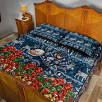 Personalized Carlton Blues Football Christmas Quilt Bed Set Australian Football Mascot - Ugly Xmas Pattern Festive
