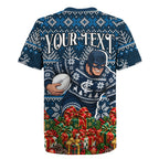 Personalized Carlton Blues Football Christmas Rugby Jersey Australian Football Mascot - Ugly Xmas Pattern Festive