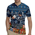 Personalized Carlton Blues Football Christmas Rugby Jersey Australian Football Mascot - Ugly Xmas Pattern Festive