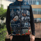 Personalized Carlton Blues Football Christmas Sleeveless Puffer Jacket Australian Football Mascot - Ugly Xmas Pattern Festive
