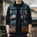 Personalized Carlton Blues Football Christmas Sleeveless Puffer Jacket Australian Football Mascot - Ugly Xmas Pattern Festive