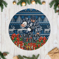 Carlton Blues Football Christmas Tree Skirt Australian Football Mascot - Ugly Xmas Pattern Festive