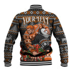 Personalized Giants Football Christmas Baseball Jacket Australian Football Mascot - Ugly Xmas Pattern Festive