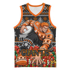 Personalized Giants Football Christmas Basketball Jersey Australian Football Mascot - Ugly Xmas Pattern Festive