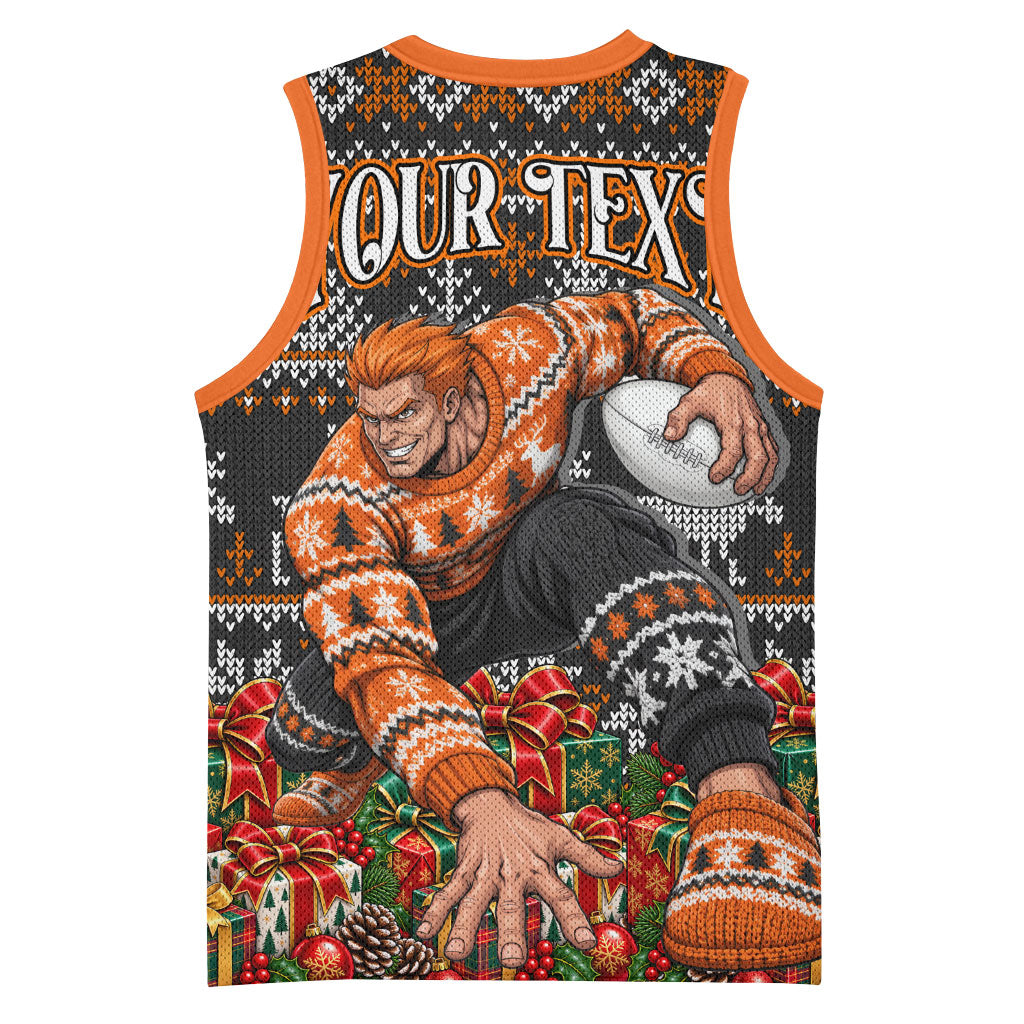 Personalized Giants Football Christmas Basketball Jersey Australian Football Mascot - Ugly Xmas Pattern Festive