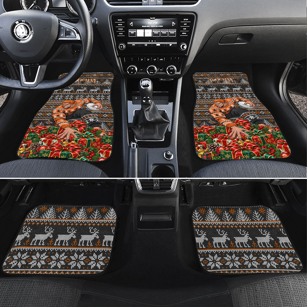 Personalized Giants Football Christmas Car Mats Australian Football Mascot - Ugly Xmas Pattern Festive