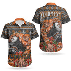 Personalized Giants Football Christmas Couples Matching Long Sleeve Bodycon Dress and Hawaiian Shirt Australian Football Mascot - Ugly Xmas Pattern Festive