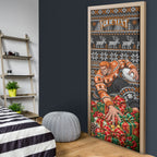 Personalized Giants Football Christmas Door Cover Australian Football Mascot - Ugly Xmas Pattern Festive